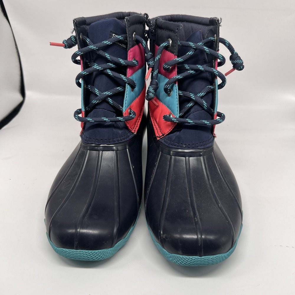 Sperry‎ Saltwater Rubber Waterproof Boots Rain Duck Zip Rainbow Womens 6 Shoes - Picture 4 of 6